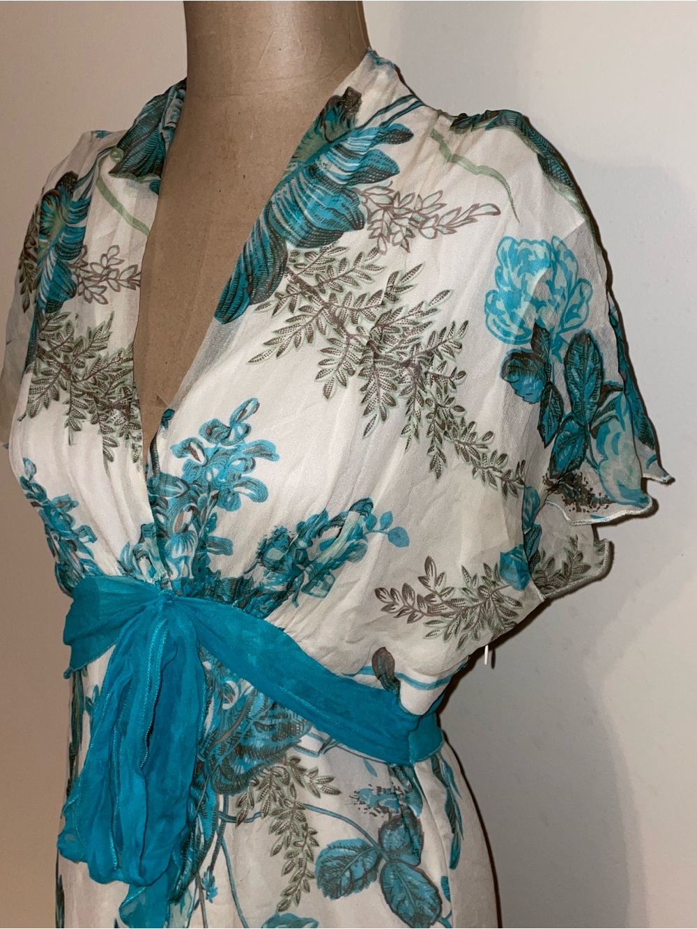 Floral silk maxi dress-dainty-delicate-modest SIZE 12 Jonathan Martin - Picture 9 of 11